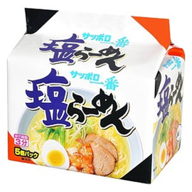 SANYO - SAPPORO ICHIBAN SHIO - Japanese Noodles with Salt flavour 91 GR X 5 PACKS