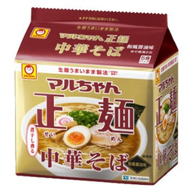 TOYO-SUISAN - SEIMEN CHUKA-SOBA WAFU SHOYU - Japanese buckwheat noodles with Soysauce flavour 105 GR X 5 PACKS